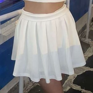 White skater skirt